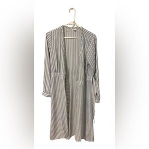 Size M white and blue wrap around dress.